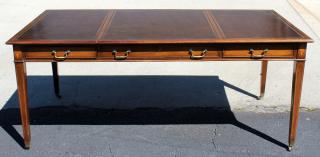 Appraisal: Kittinger Sheraton style bureauplat desk with tooled leather top with