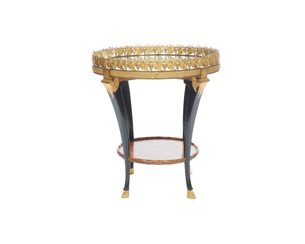 Appraisal: Neoclassical Gilt Bronze and Fruitwood Mirrored Top Side Table late