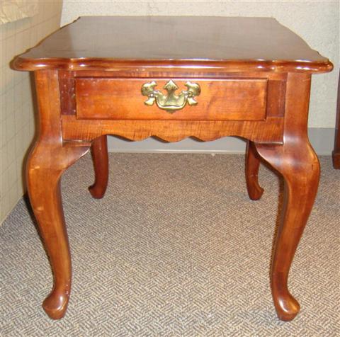 Appraisal: QUEEN ANNE STYLE SIDE TABLE WITH SINGLE DRAWER h w