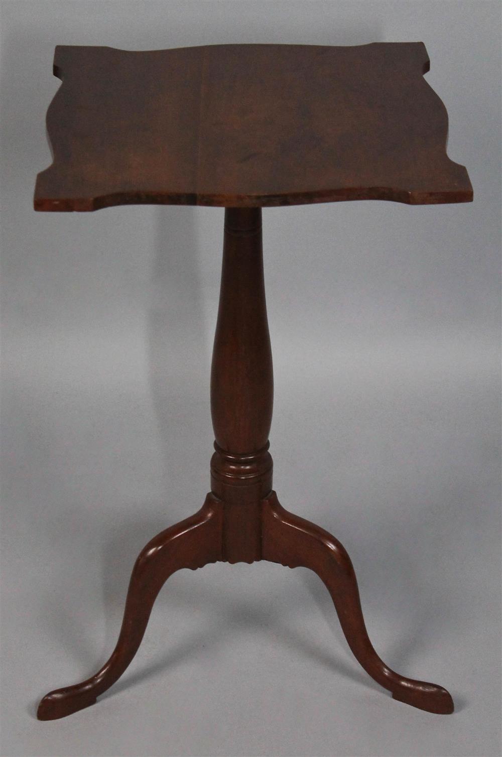 Appraisal: FEDERAL CHERRYWOOD CANDLESTAND having a shaped top with arrow corners