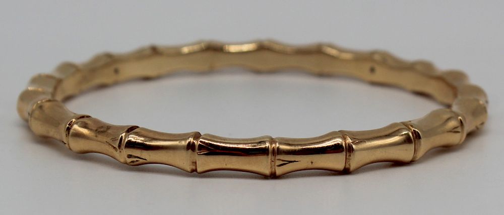 Appraisal: JEWELRY Tiffany Co kt Gold Bamboo Bracelet Tiffany Co kt