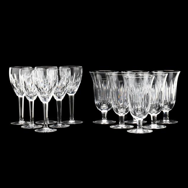 Appraisal: TWELVE WATERFORD CRYSTAL GLASSES Including iced teas in and wine