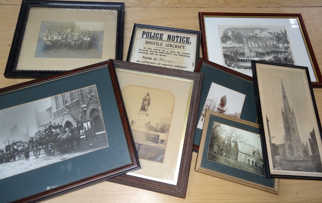 Appraisal: Various Grantham related photographs to include Mowbray's Brewery staff Grantham