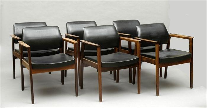 Appraisal: Set of Six Danish Modern Rosewood Armchairs x in