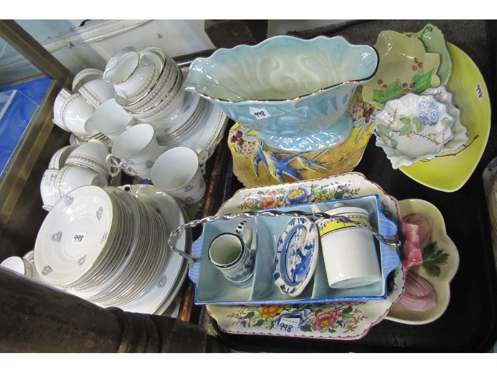 Appraisal: Lot comprising butterfly wing tray assorted teawares and a tray