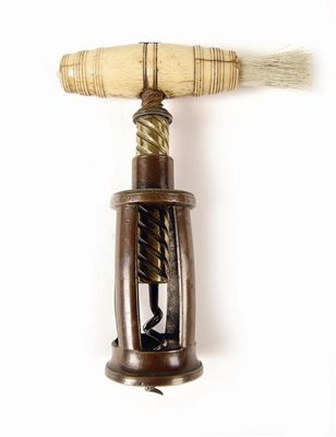 Appraisal: A Thomason patent four pillar corkscrew with a bone handle