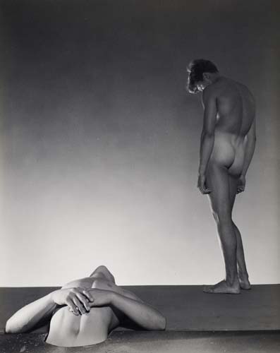 Appraisal: LYNES GEORGE PLATT - Untitled man emerging from floor Silver