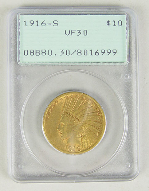 Appraisal: -S Indian Gold Coin PCGS certified and graded VF in