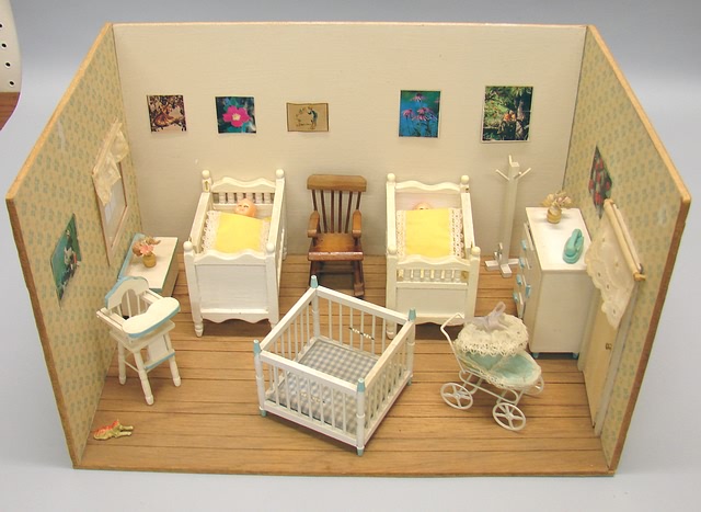 Appraisal: Room Baby nursery Contemporary room with twin cribs and other