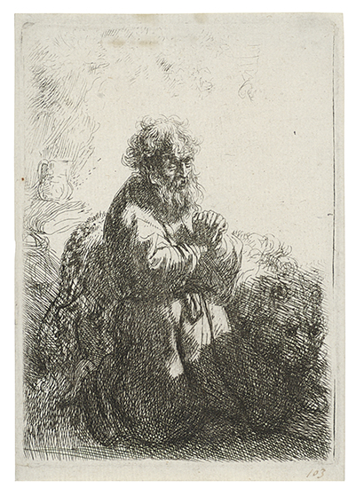 Appraisal: REMBRANDT VAN RIJN Saint Jerome Kneeling in Prayer Looking Down