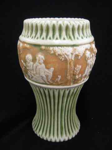 Appraisal: Roseville Donatello Art Pottery Vase '' cherub decor hairline