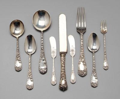 Appraisal: Chrysanthemum sterling flatware Durgin pieces most with monograms removed and