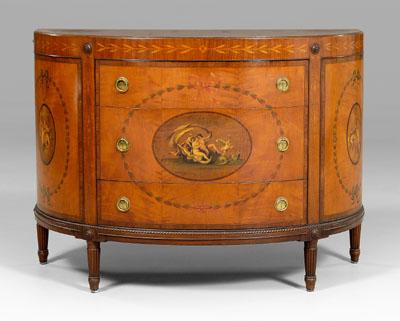 Appraisal: Adam style inlaid commode with inlaid and painted decoration original