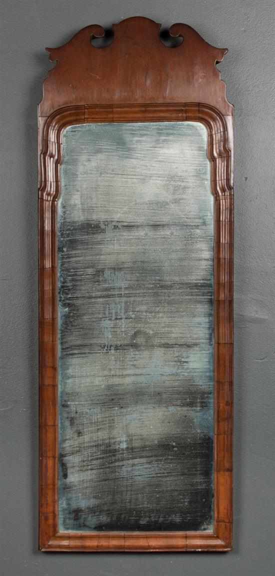 Appraisal: Queen Anne walnut looking glass circa in H in W