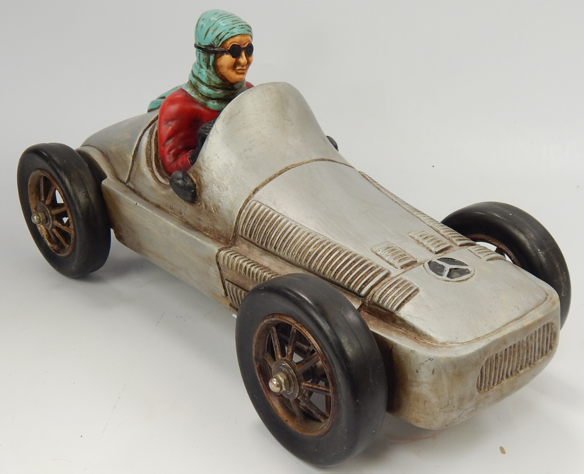 Appraisal: A wooden model of a 's Mercedes Benz racing car