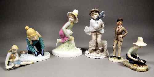 Appraisal: A small collection of bone china figures including - Royal