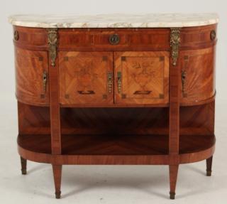 Appraisal: TH C LOUIS XV STYLE BRONZE MOUNTED MARBLE TOP BUFFET