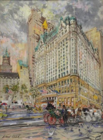 Appraisal: KUBIK Kamil Pastel on Paper The Plaza Hotel New York