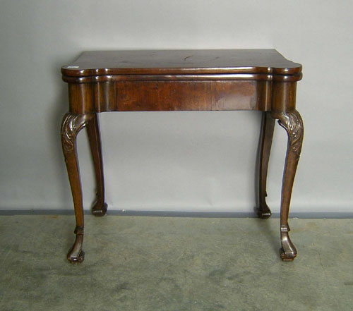 Appraisal: George II style mahogany card table h w