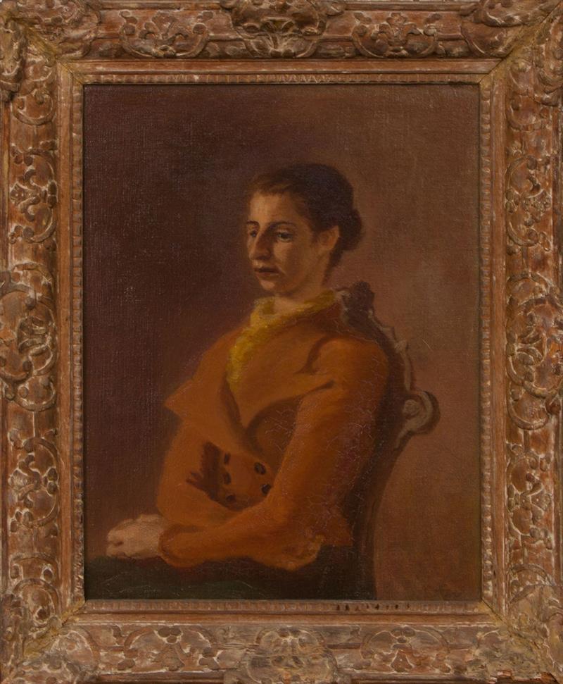 Appraisal: FRANKLIN CHENAULT WATKINS - SEATED WOMAN IN A RED JACKET