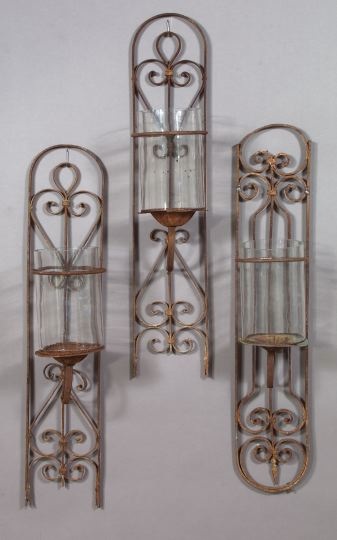 Appraisal: Large Elliptical French Provincial Wrought-Iron Patio Applique in the neoclassical