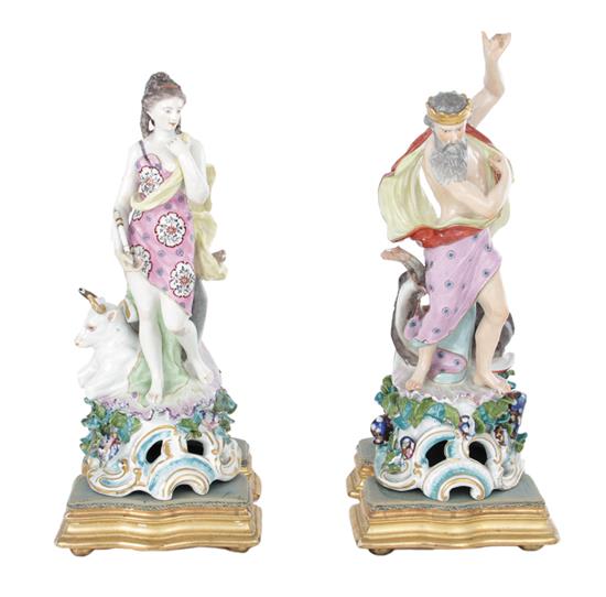 Appraisal: Chelsea style porcelain figures of Neptune and Venus th century