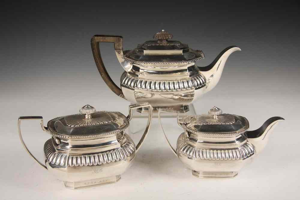 Appraisal: PC ENGLISH STERLING TEA SET - Sterling Silver Tea Set