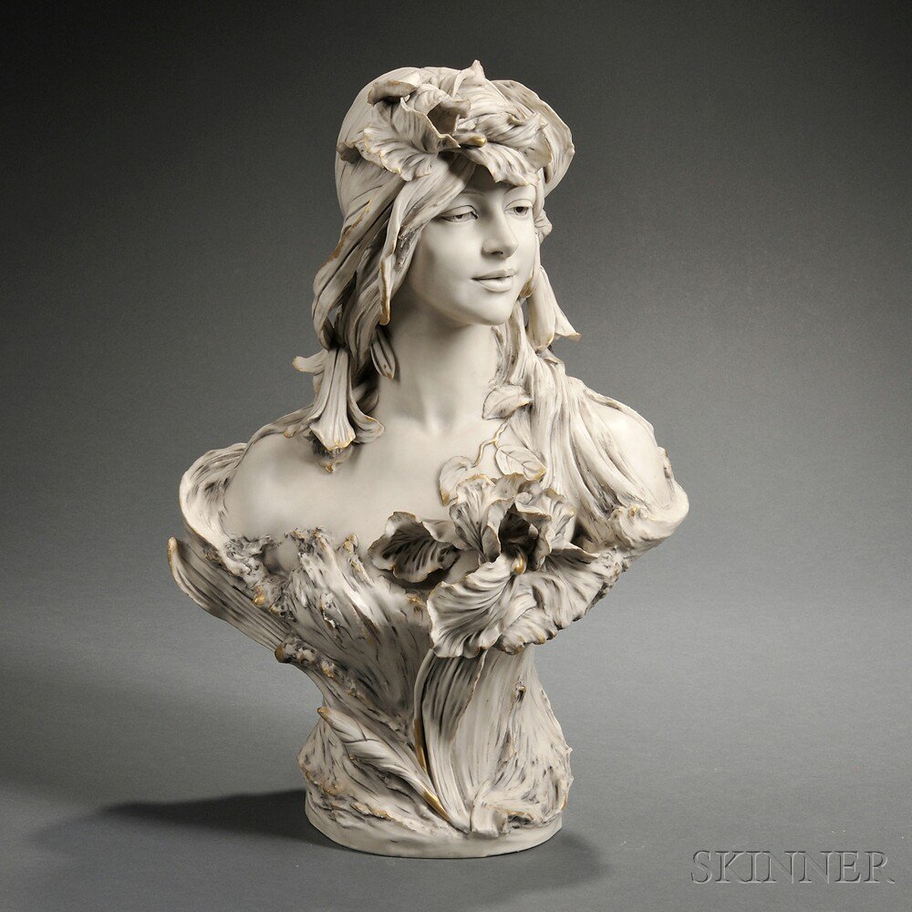 Appraisal: Royal Dux Art Nouveau Porcelain Bust of a Nymph Bohemia