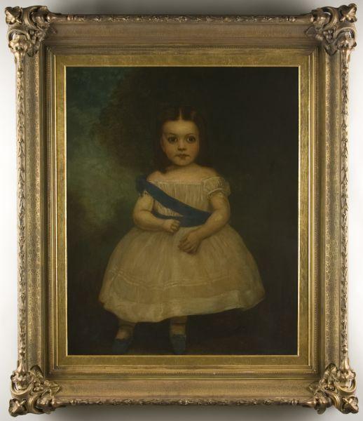 Appraisal: American School Portrait of a Young Girl th c oil