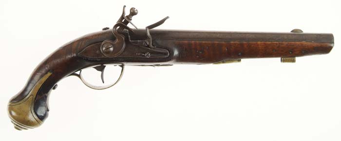 Appraisal: UNIDENTIFIED FLINTLOCK MARTIAL STYLE PISTOL Cal NSN - rnd bbl