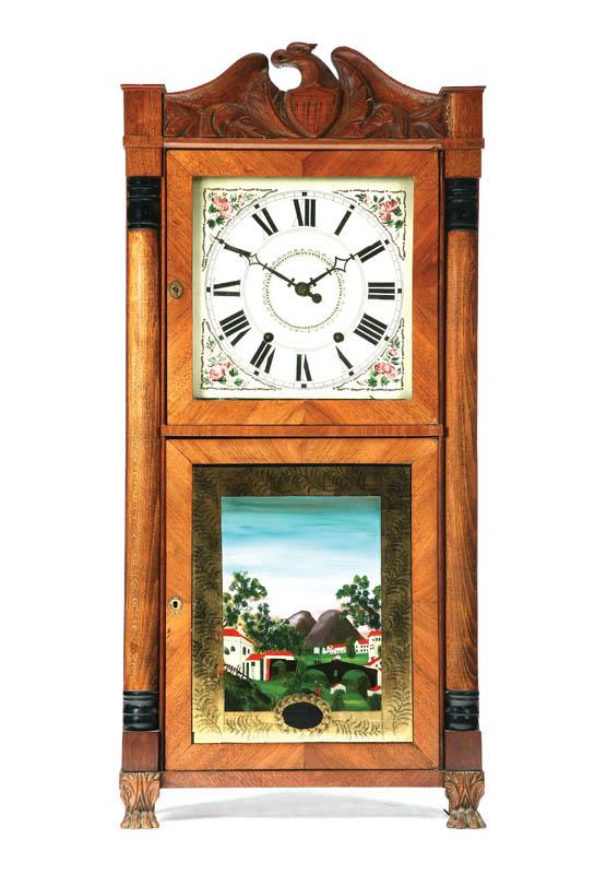 Appraisal: ELI TERRY DOUBLE DECKER SHELF CLOCK Eight day time and