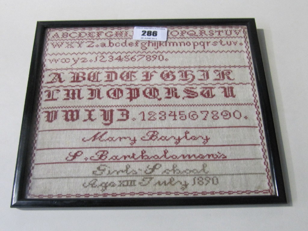 Appraisal: Framed sampler dated