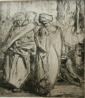 Appraisal: Frank Brangwyn etching Frank Brangwyn British - - Three Figures-