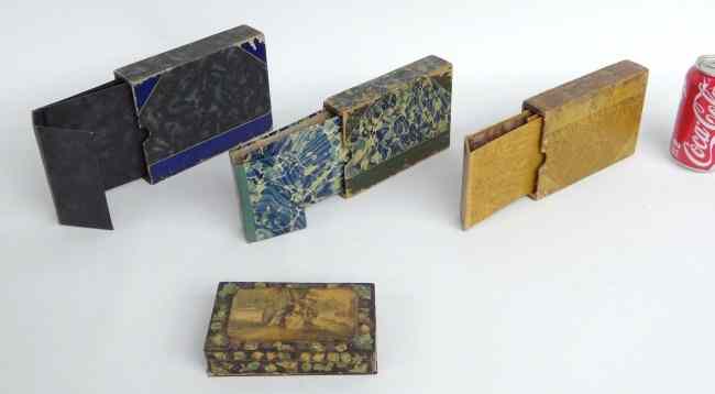 Appraisal: Lot early th c book safes along with early decorated