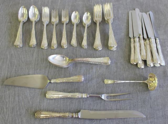 Appraisal: STERLING Tiffany Co Flatware Service Wave Edge pattern circa Includes