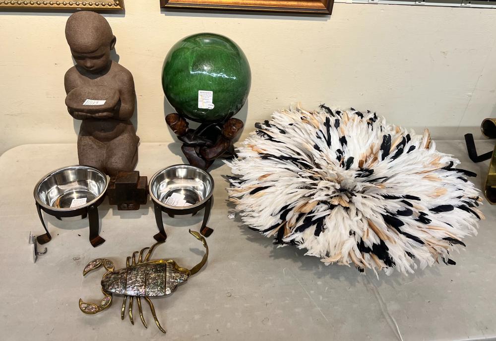 Appraisal: Group of Assorted Ethnographic Type and Outdoor Decorative Articles With