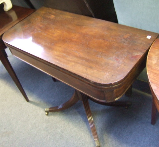 Appraisal: A Regency mahogany tea table the fold over top over