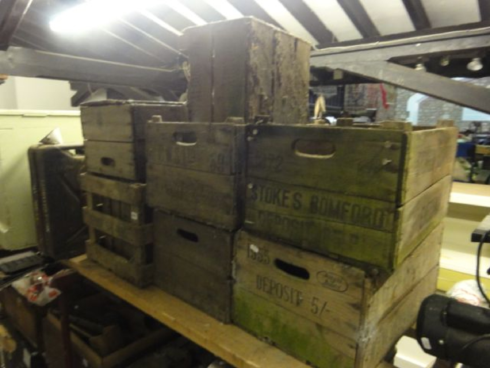 Appraisal: Eight vintage wooden crates with printed merchants marks for C