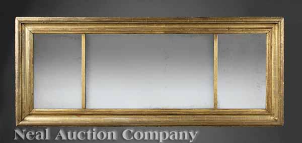 Appraisal: An American Classical Giltwood Overmantel Mirror c molded frame with