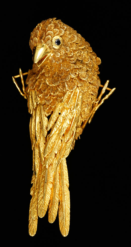 Appraisal: - K Gold Bird Form Brooch K yellow gold bird