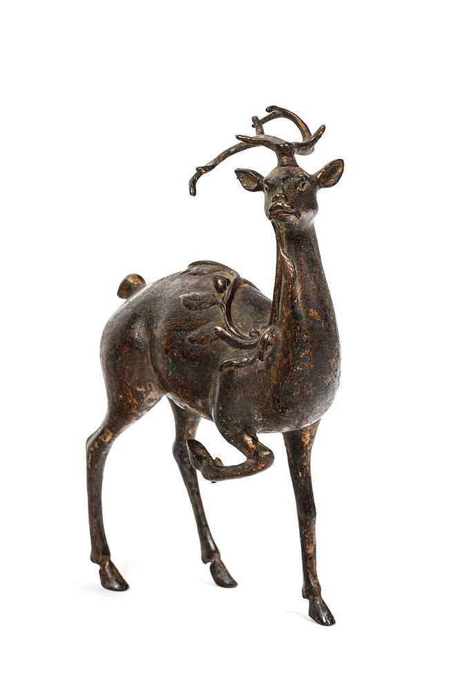 Appraisal: A Chinese Bronze Figure of a Deer A Chinese Bronze