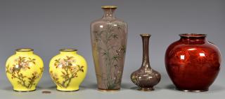 Appraisal: Asian Cloisonne Enameled Vases st nd items Pair of Asian