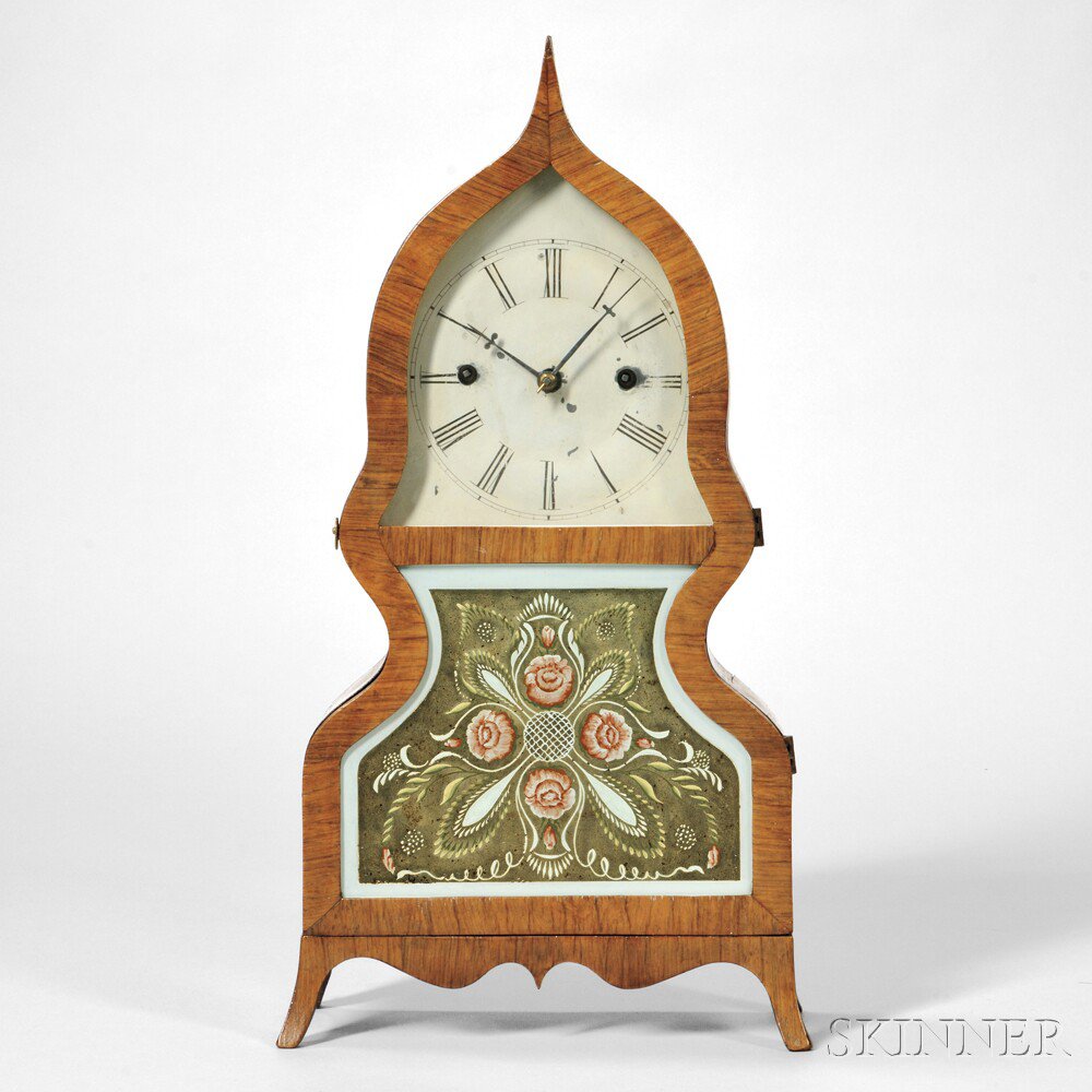 Appraisal: Forestville Mfg Company Rosewood Veneered Acorn Clock Bristol Connecticut c