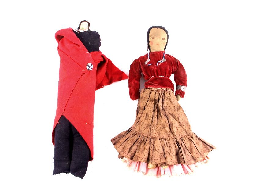 Appraisal: Navajo Embroidered Doll Pair circa Early 's For your consideration