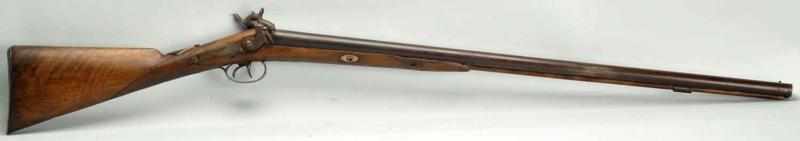 Appraisal: Unmarked Black Powder Double Barrel Shotgun Stock has crack through