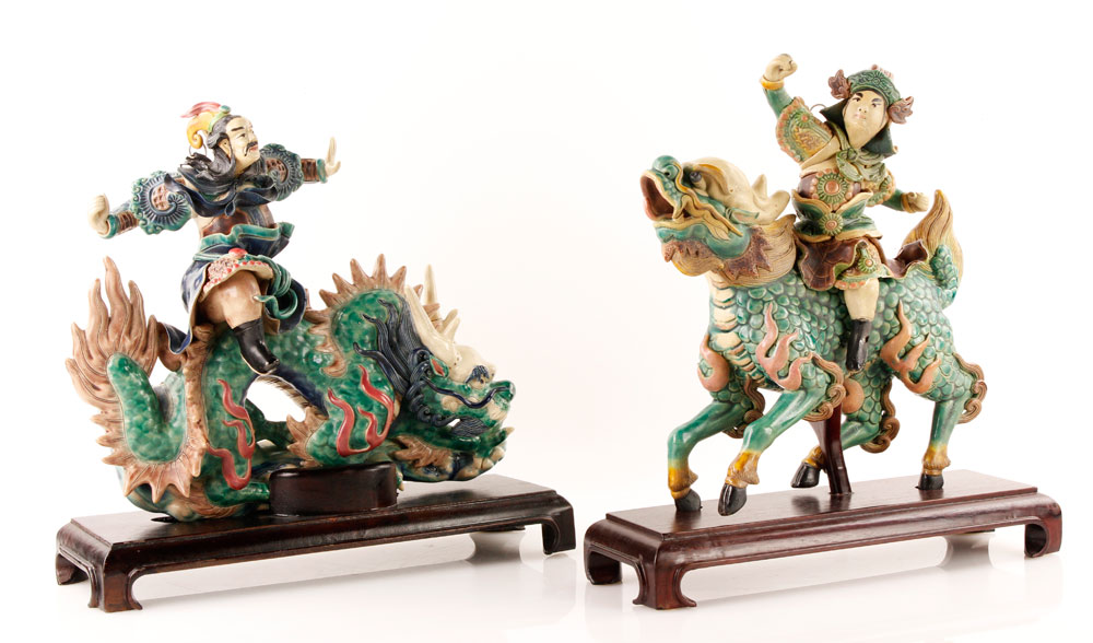 Appraisal: - Two Chinese Ceramic Figures Two large ceramic figures China