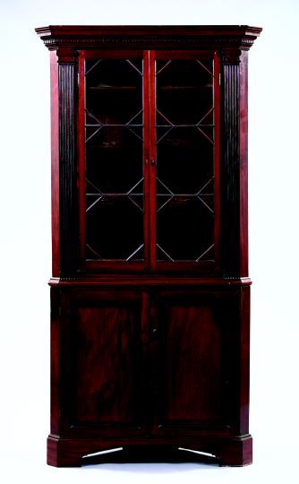 Appraisal: Good George III Mahogany Corner Cabinet late th century the