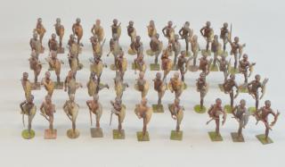 Appraisal: Collection of Britain's Zulu Warriors circa some holding spears and