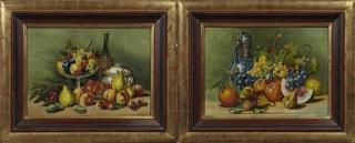 Appraisal: U Simon Still Life of Fruit and Crockery late th