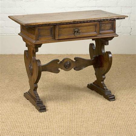 Appraisal: Italian Baroque Walnut Side Table Estimate -